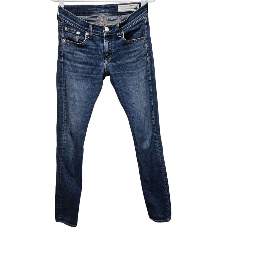 Rag & Bone Skinny Jeans Low Rise Size 26 Medium Wash Stretch Denim